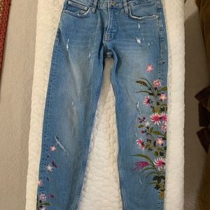 Zara Woman embroidered jeans